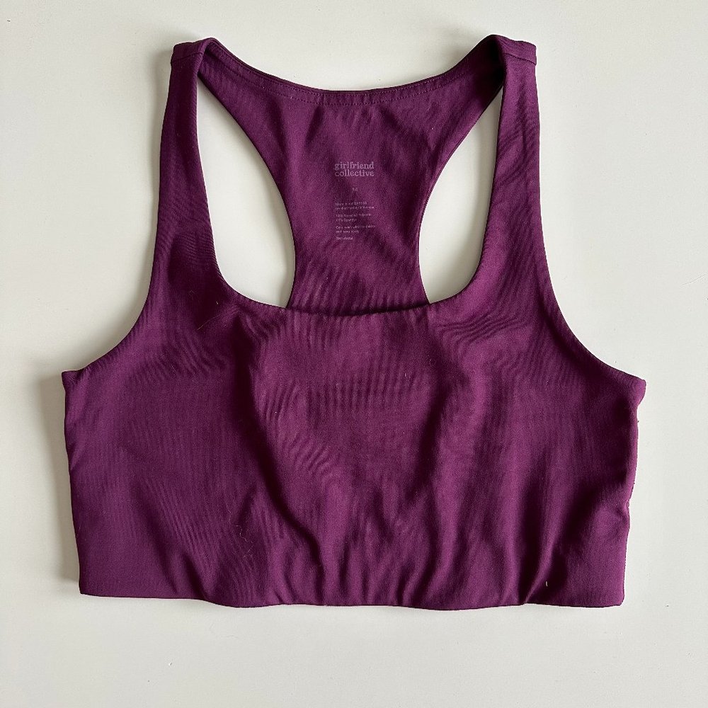 Girlfriend Collective Paloma Racerback Bra Plum Purple